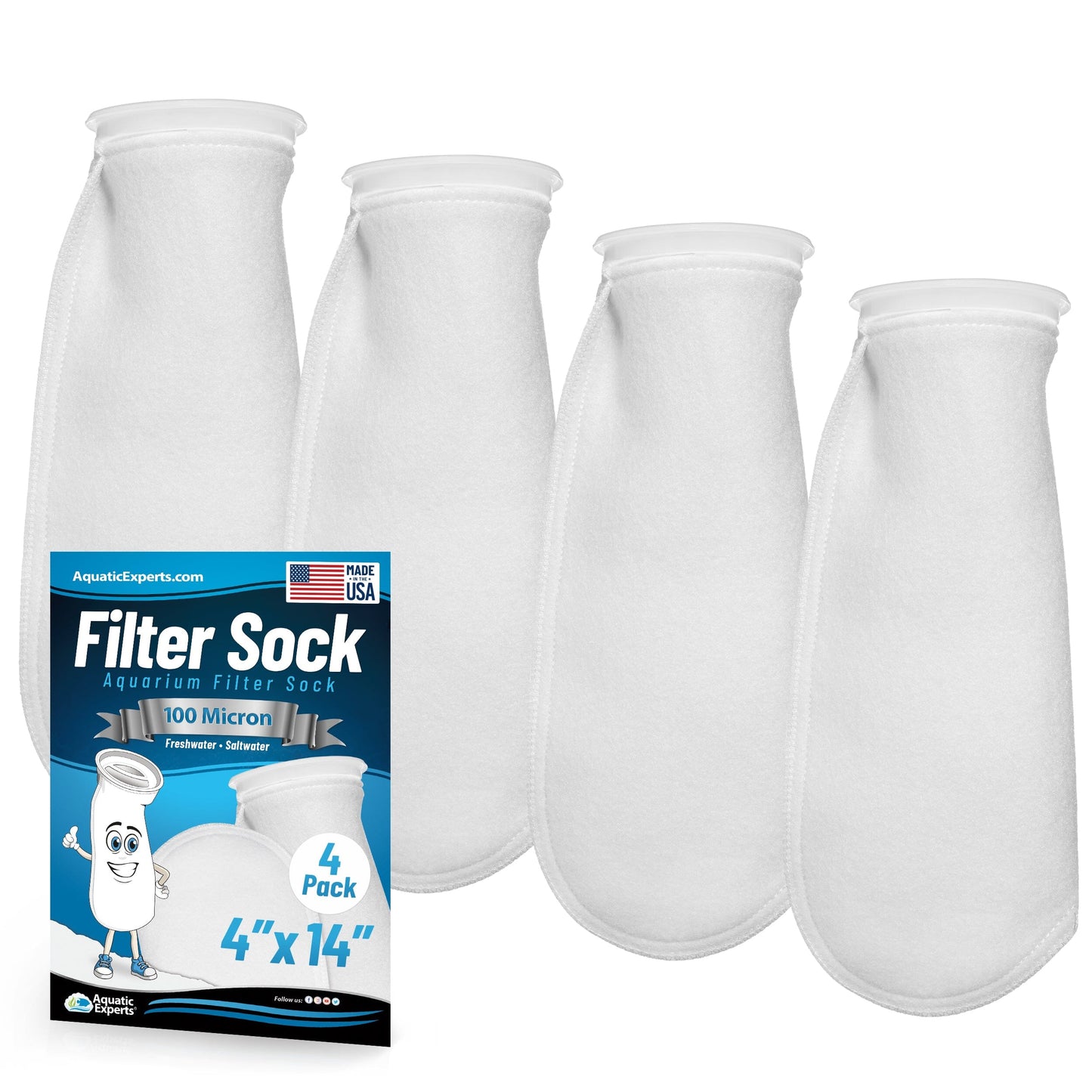 4" Ring Aquarium Filter Sock 100 Micron for Saltwater Aquariums | Aquatic Experts