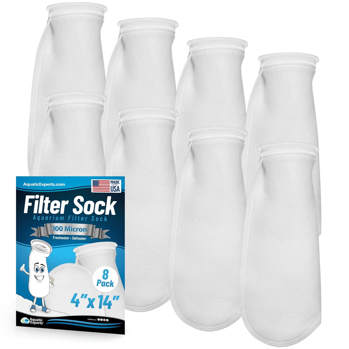 4" Ring Aquarium Filter Sock 100 Micron for Saltwater Aquariums | Aquatic Experts