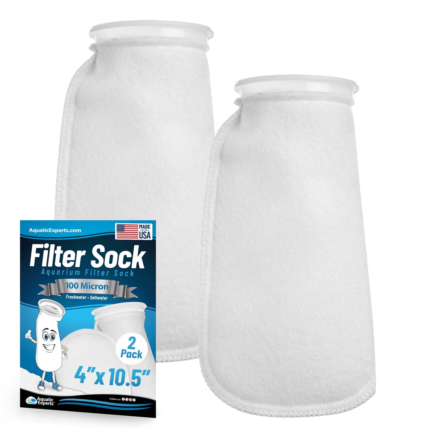4" Ring Aquarium Filter Sock 100 Micron for Saltwater Aquariums | Aquatic Experts