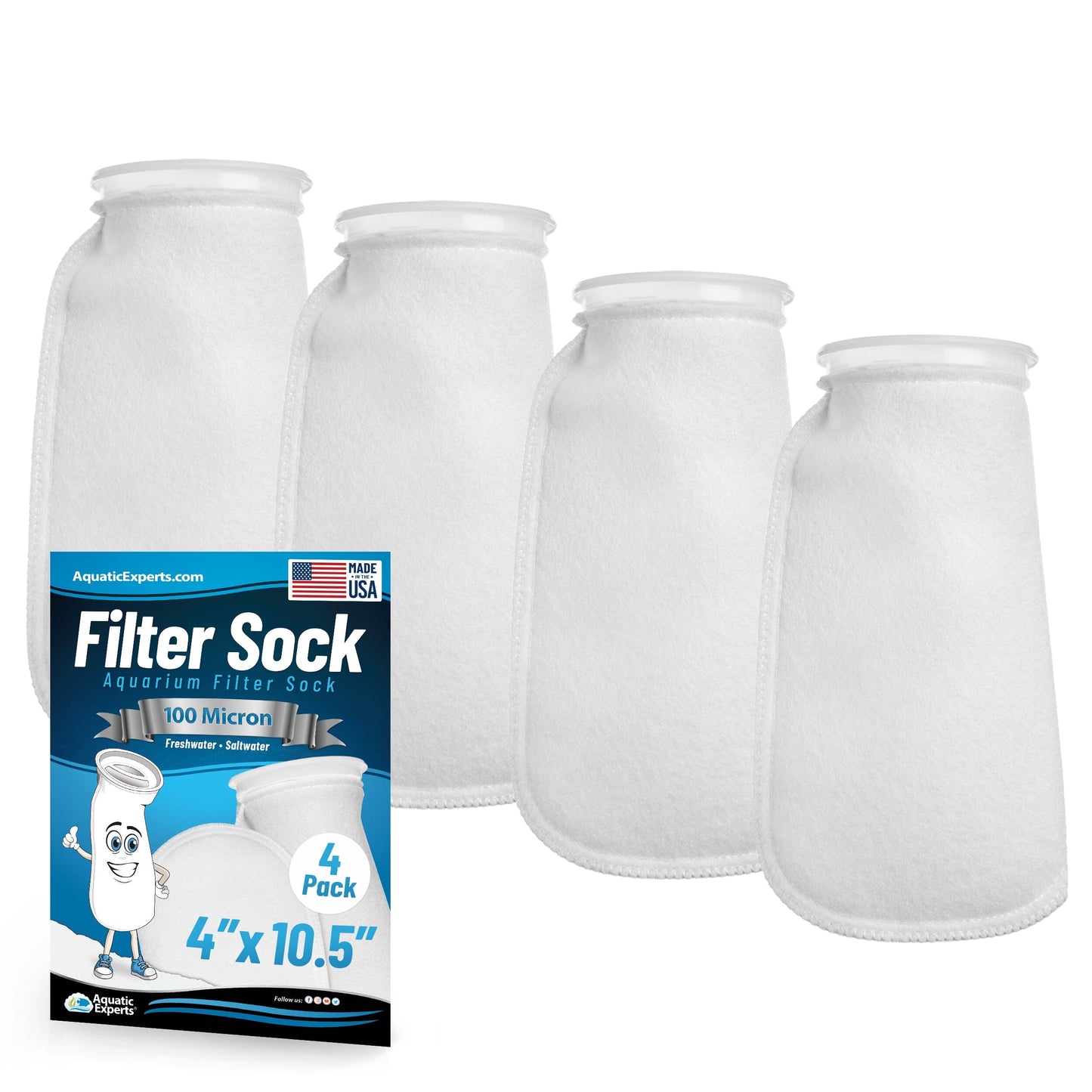 4" Ring Aquarium Filter Sock 100 Micron for Saltwater Aquariums | Aquatic Experts