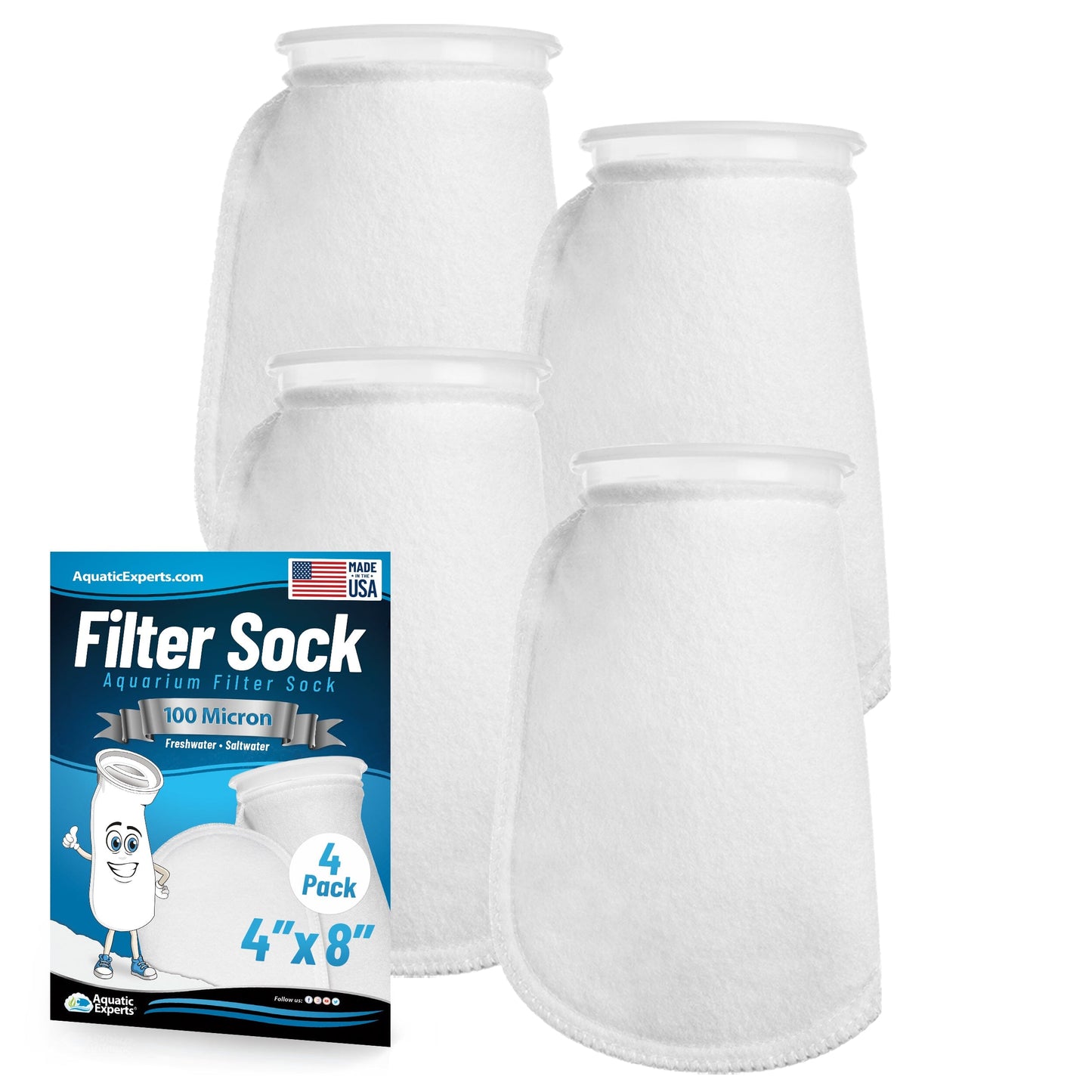 4" Ring Aquarium Filter Sock 100 Micron for Saltwater Aquariums | Aquatic Experts