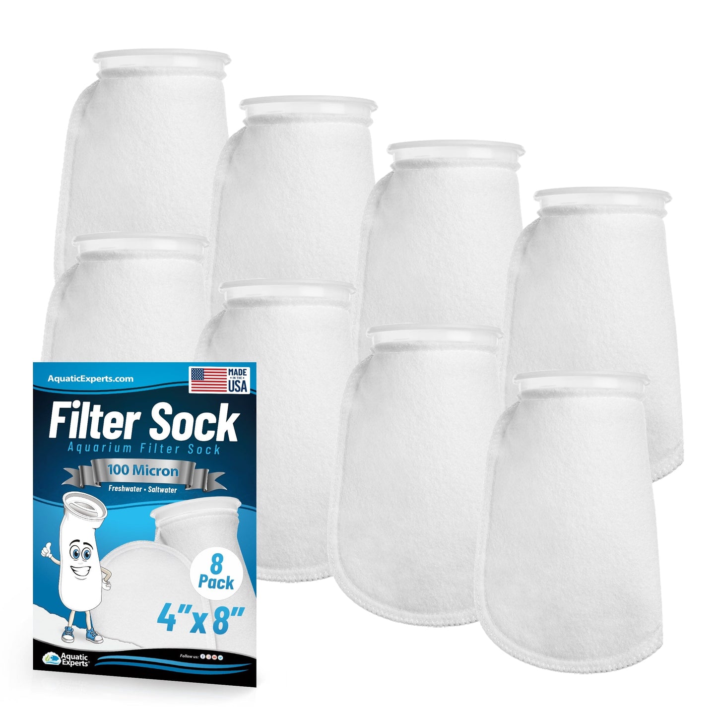 4" Ring Aquarium Filter Sock 100 Micron for Saltwater Aquariums | Aquatic Experts