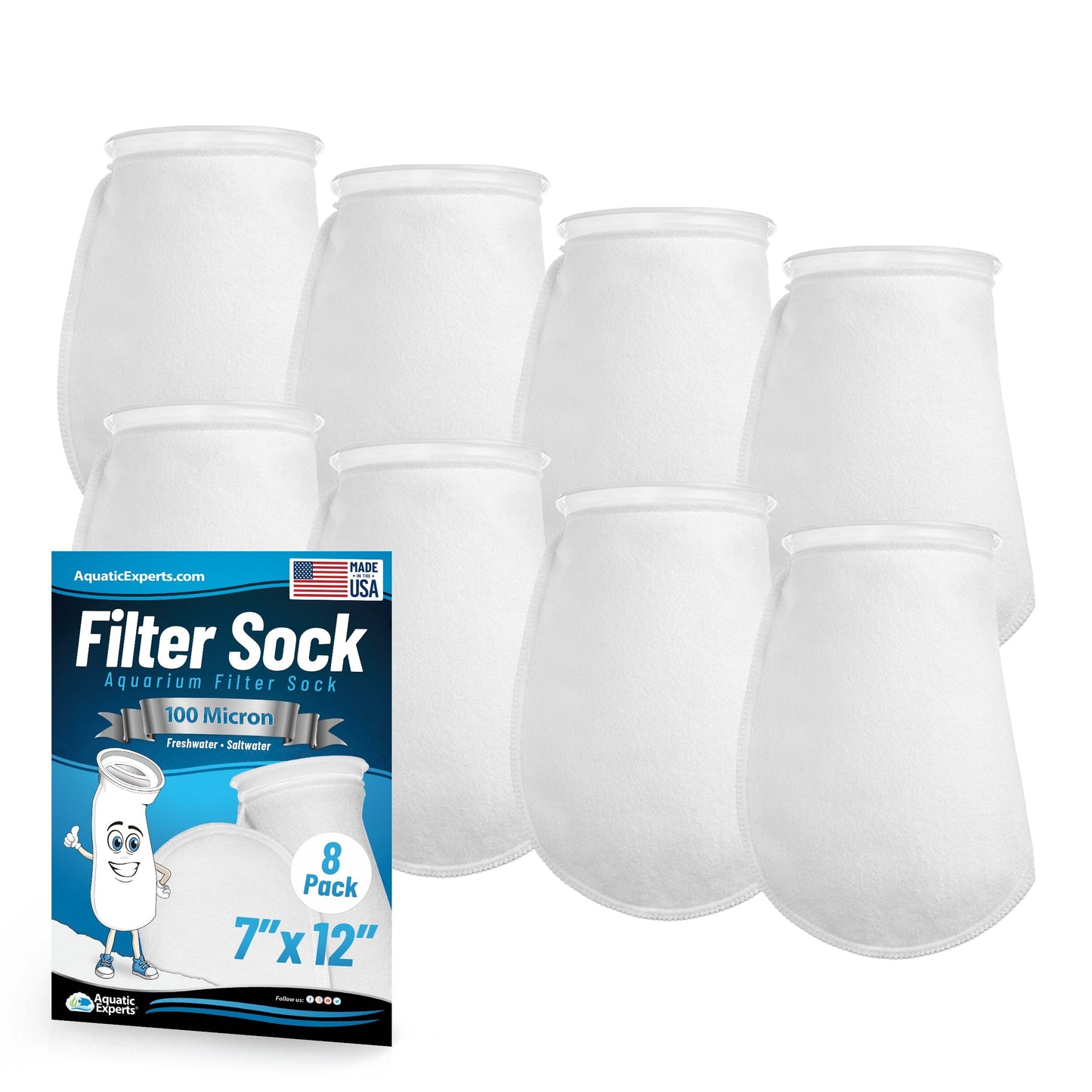 7" Ring Aquarium Filter Sock 100 Micron for Saltwater & Reef Aquariums | Aquatic Experts