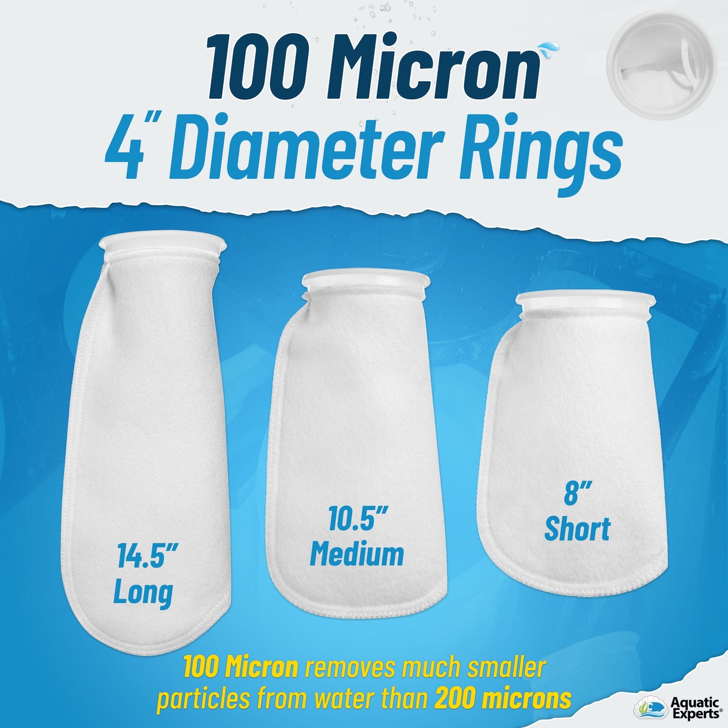 4" Ring Aquarium Filter Sock 100 Micron for Saltwater Aquariums | Aquatic Experts