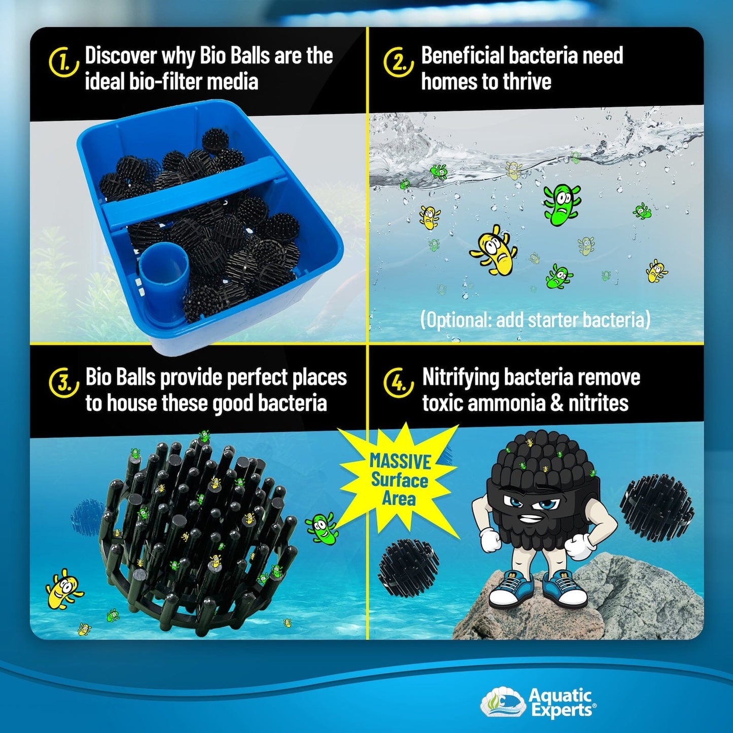 1-Inch Bio Balls Filter Media for Aquarium and Pond Filters | Aquatic Experts