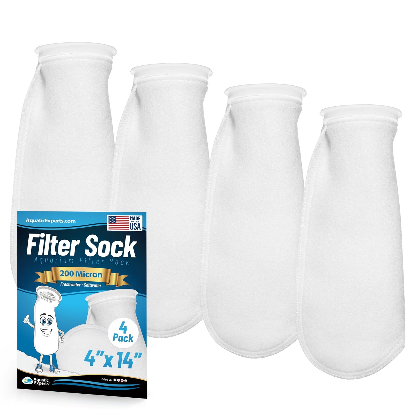 4" Ring Aquarium Filter Sock 200 Micron for Saltwater Aquariums | Aquatic Experts