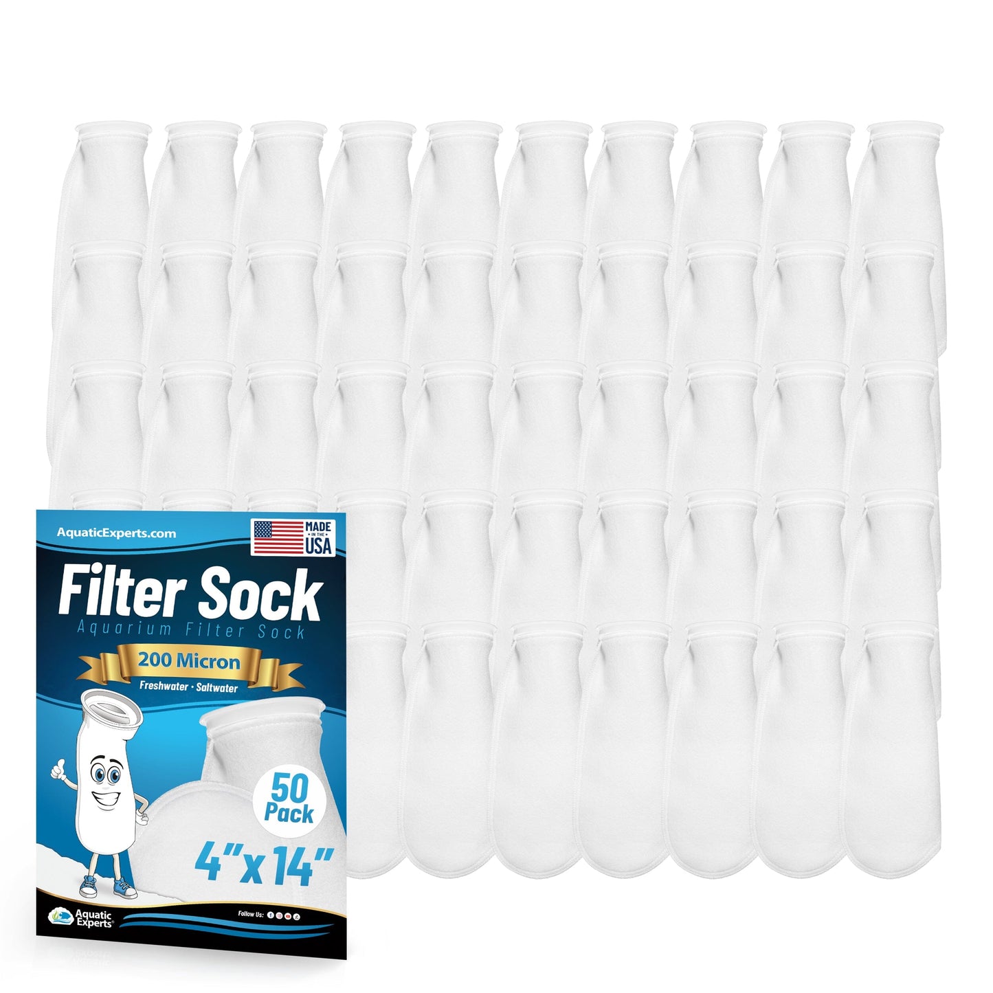 4" Ring Aquarium Filter Sock 200 Micron for Saltwater Aquariums | Aquatic Experts