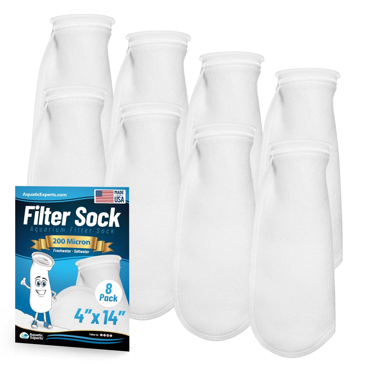 4" Ring Aquarium Filter Sock 200 Micron for Saltwater Aquariums | Aquatic Experts