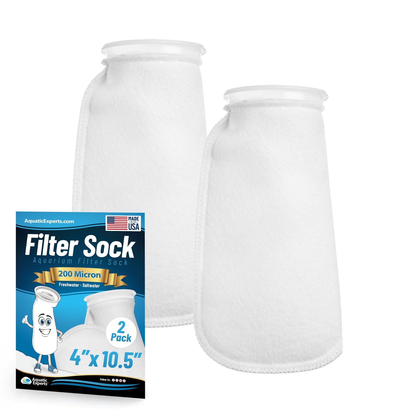 4" Ring Aquarium Filter Sock 200 Micron for Saltwater Aquariums | Aquatic Experts