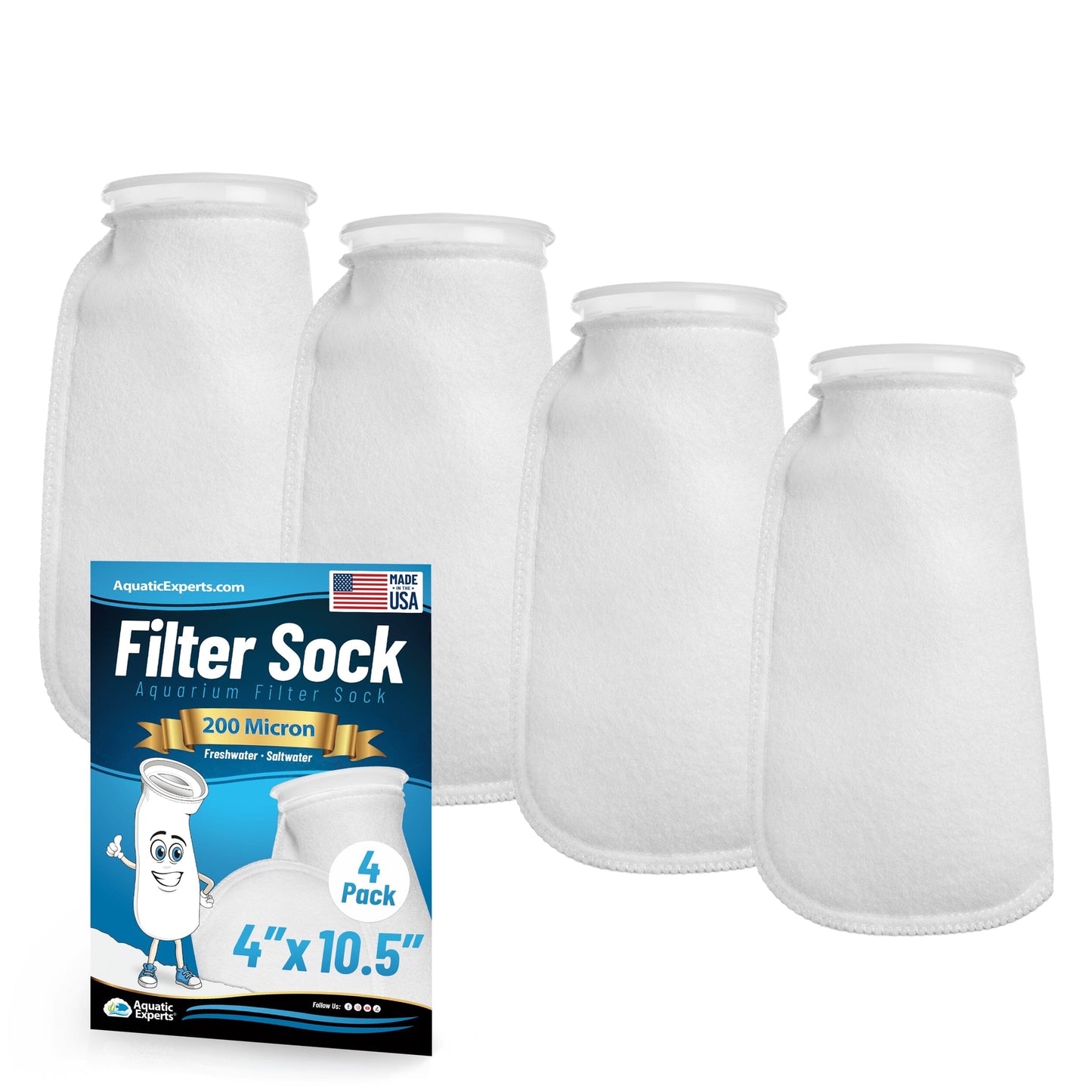 4" Ring Aquarium Filter Sock 200 Micron for Saltwater Aquariums | Aquatic Experts