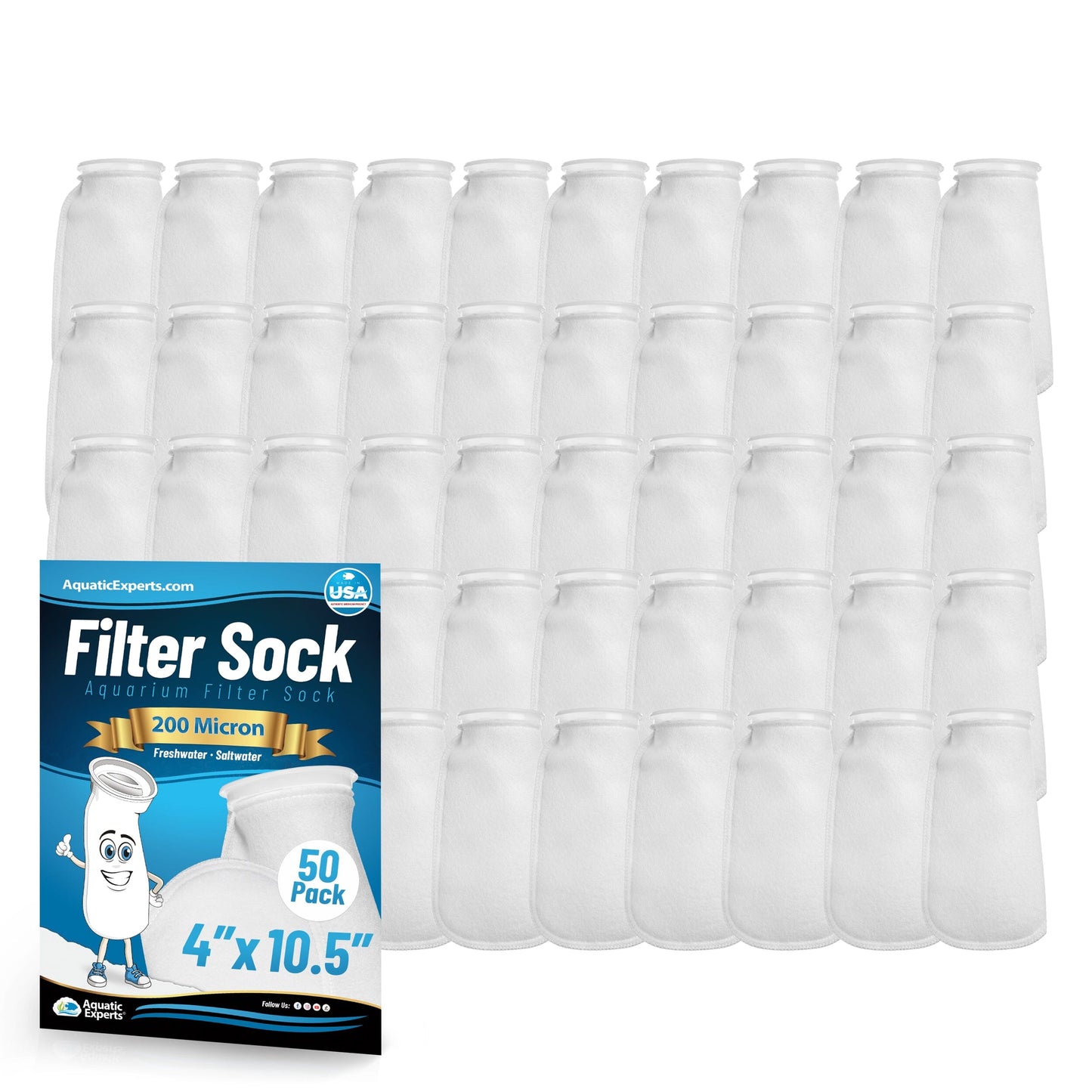 4" Ring Aquarium Filter Sock 200 Micron for Saltwater Aquariums | Aquatic Experts