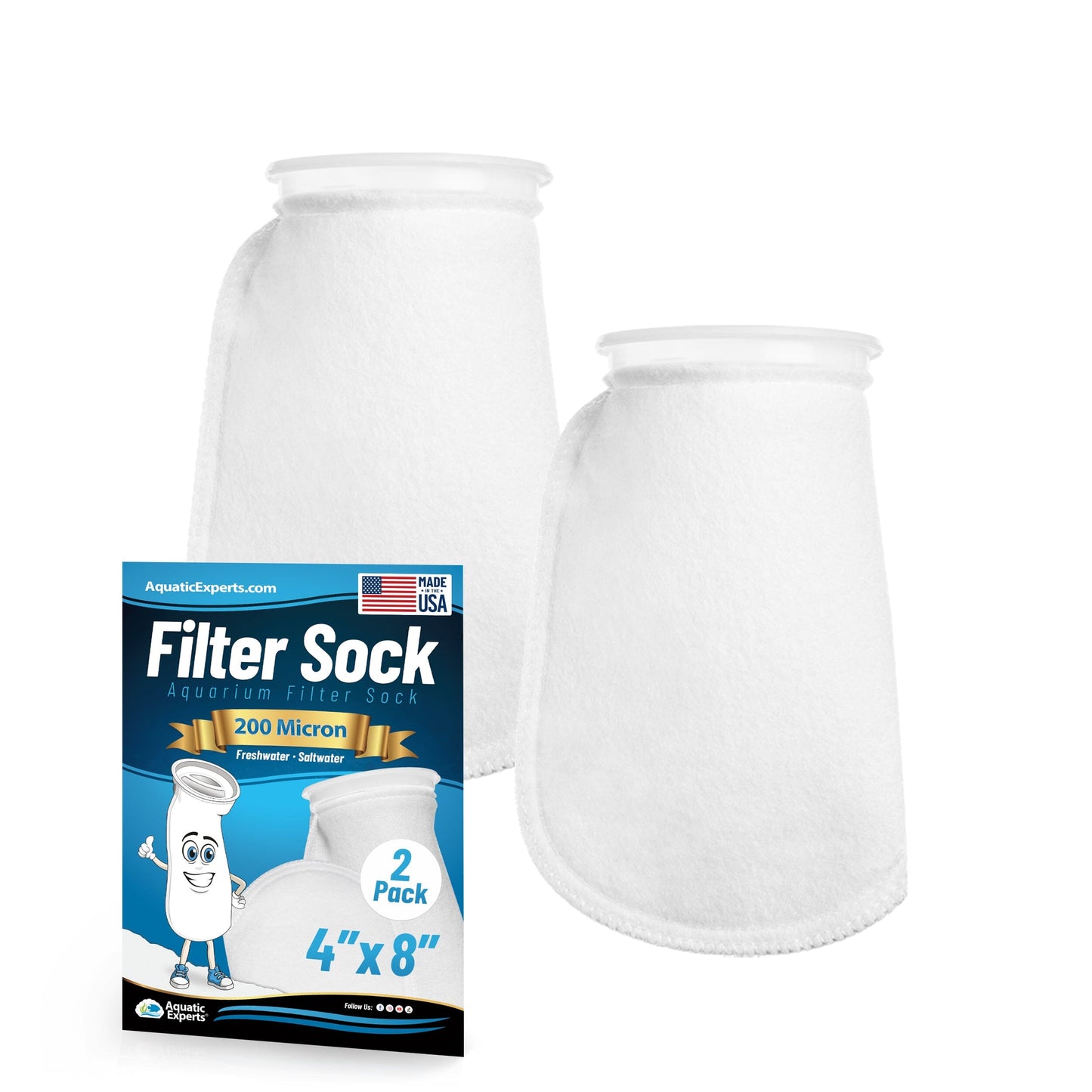 4" Ring Aquarium Filter Sock 200 Micron for Saltwater Aquariums | Aquatic Experts