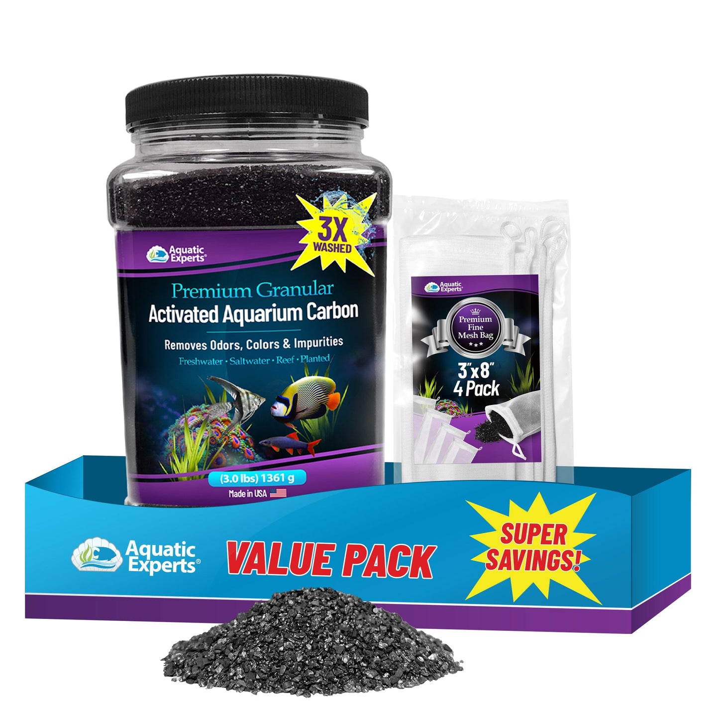 Activated Carbon - Aquarium Filter Charcoal Media for Odor Removal | Aquatic Experts