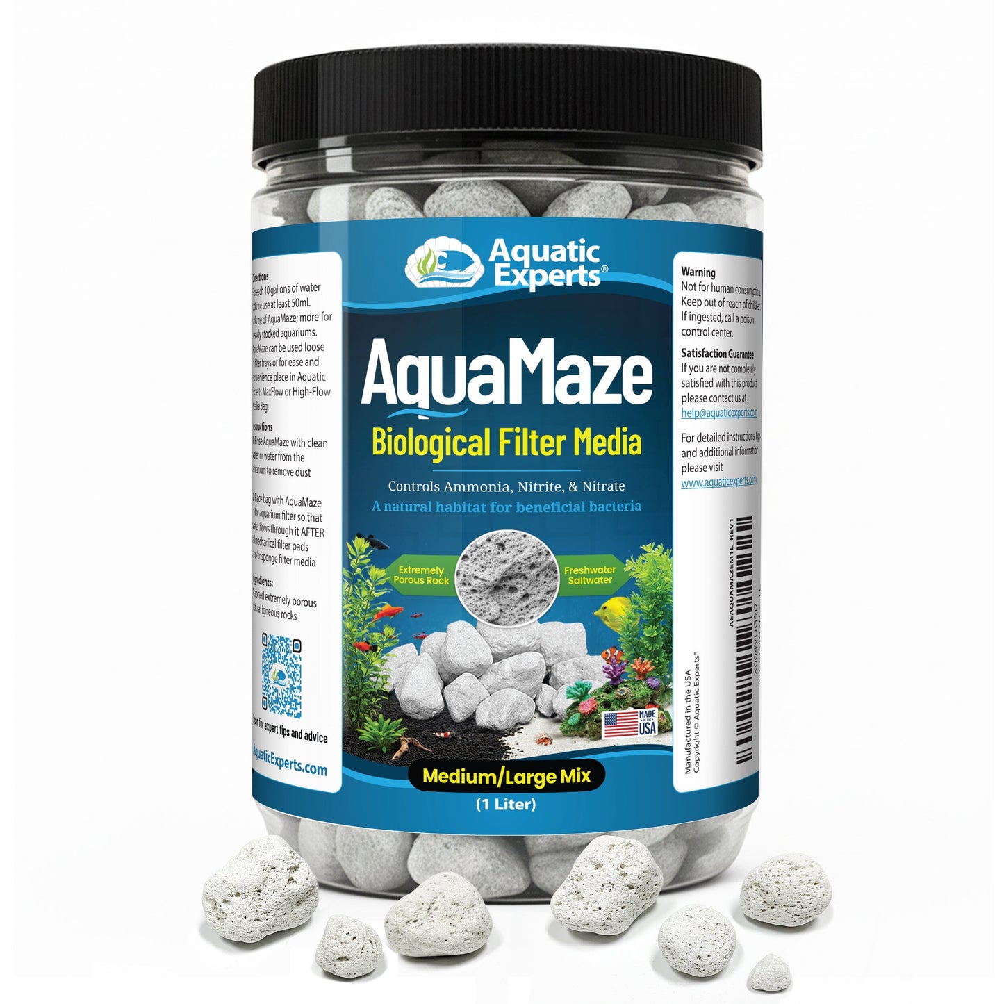 AquaMaze Aquarium Bio Media – Filter for Freshwater & Saltwater | Aquatic Experts