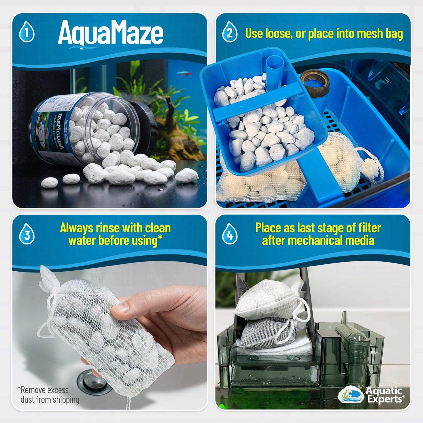 AquaMaze Aquarium Bio Media – Filter for Freshwater & Saltwater | Aquatic Experts