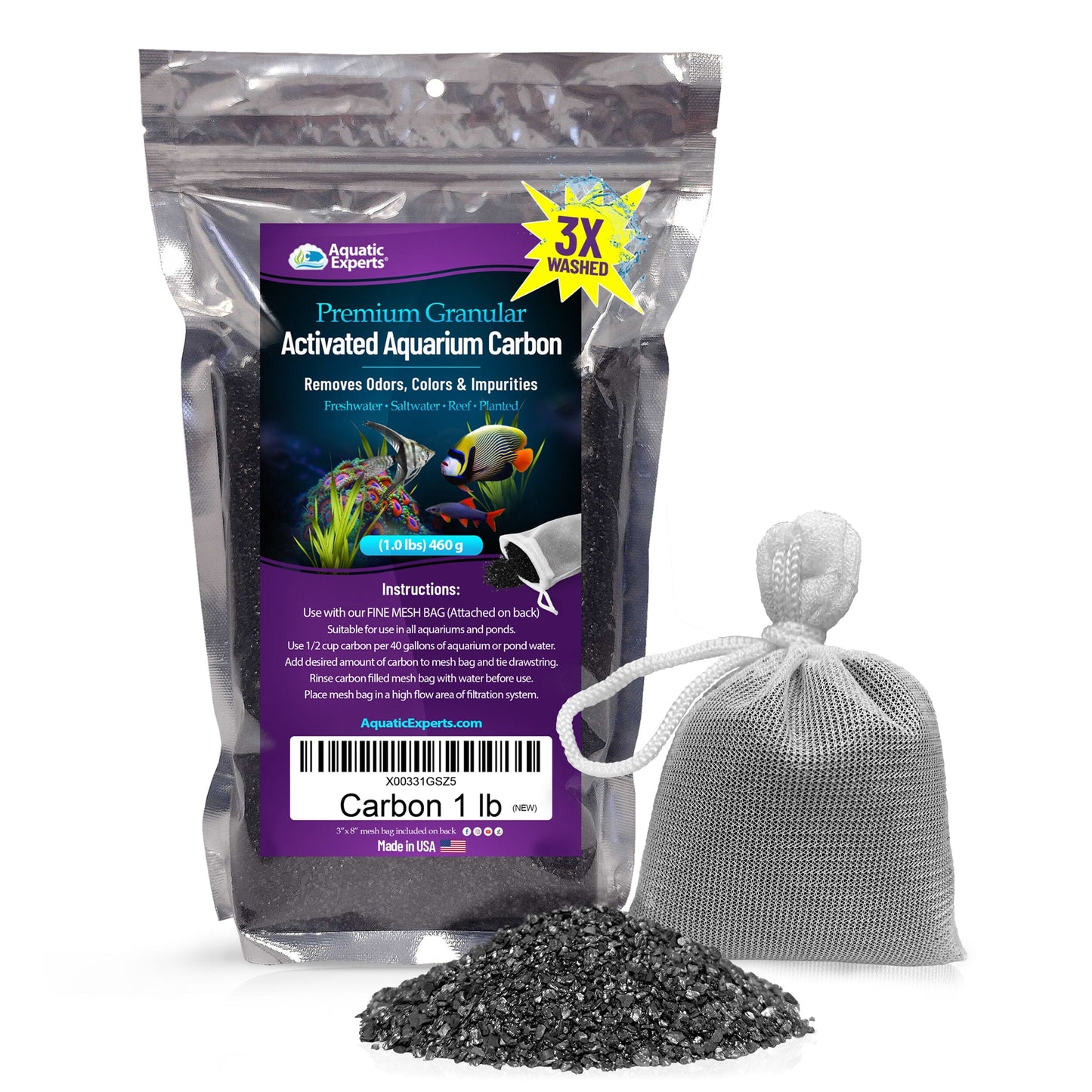 Activated Carbon - Aquarium Filter Charcoal Media for Odor Removal | Aquatic Experts