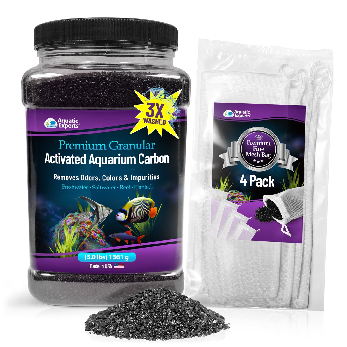 Activated Carbon - Aquarium Filter Charcoal Media for Odor Removal | Aquatic Experts