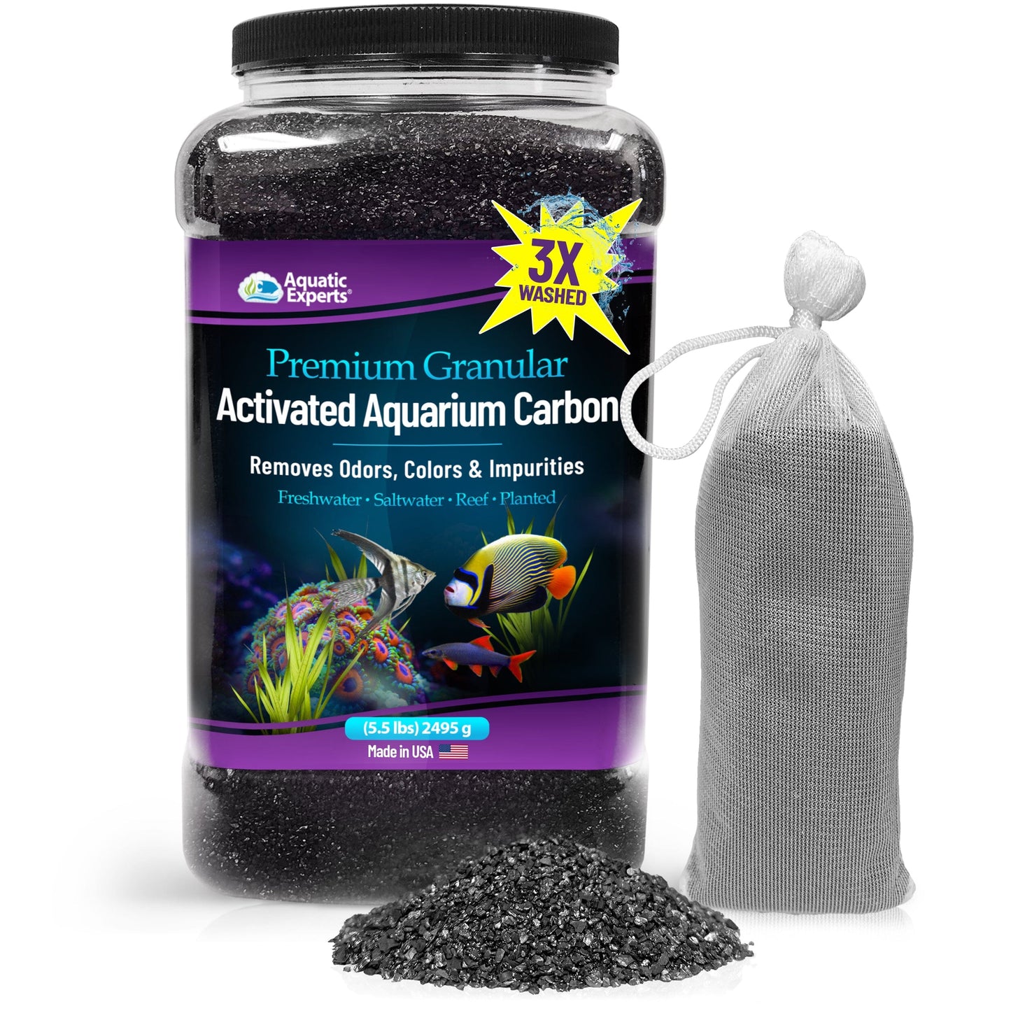 Activated Carbon - Aquarium Filter Charcoal Media for Odor Removal | Aquatic Experts