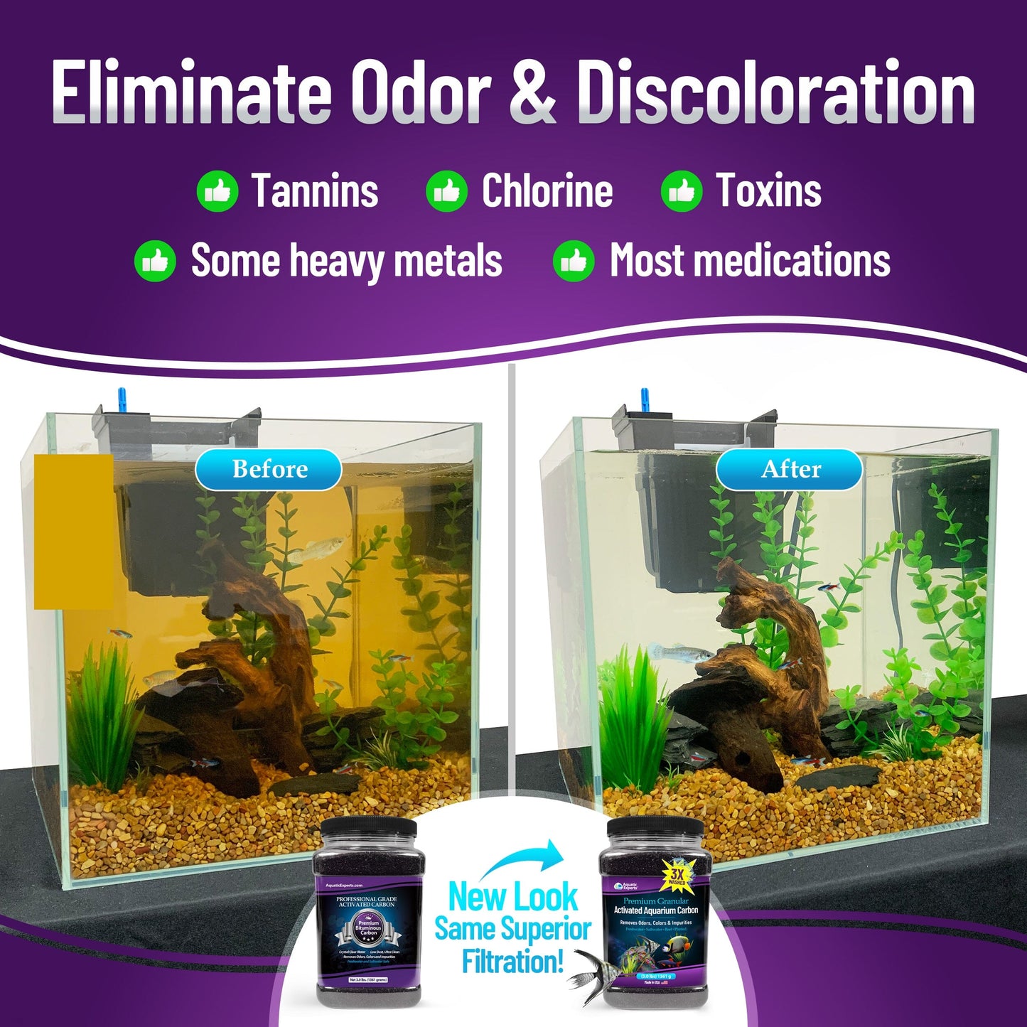 Activated Carbon - Aquarium Filter Charcoal Media for Odor Removal | Aquatic Experts