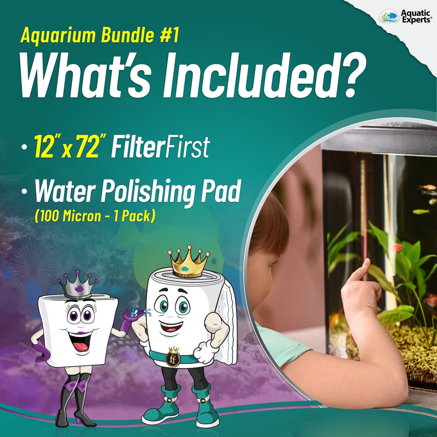 Aquarium Clarity Starter Bundle – Filter Pad + Polishing Pad | Aquatic Experts