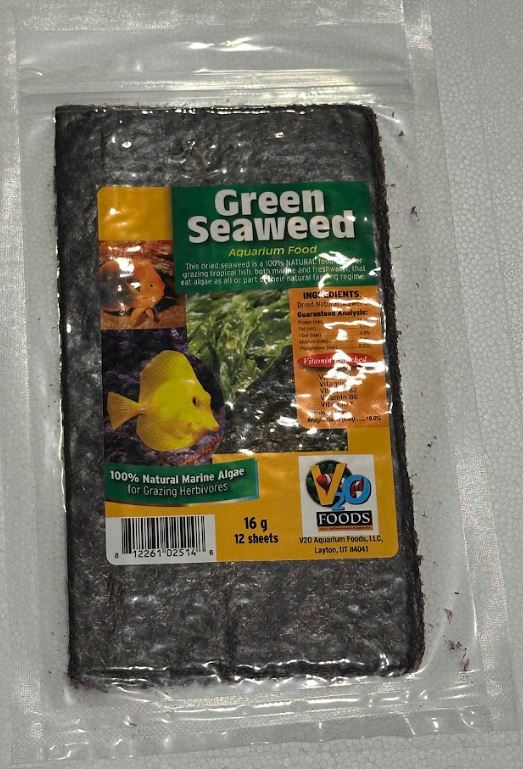 Green Seaweed (Nori) – Aquarium Food | 12 Sheets (16g)
