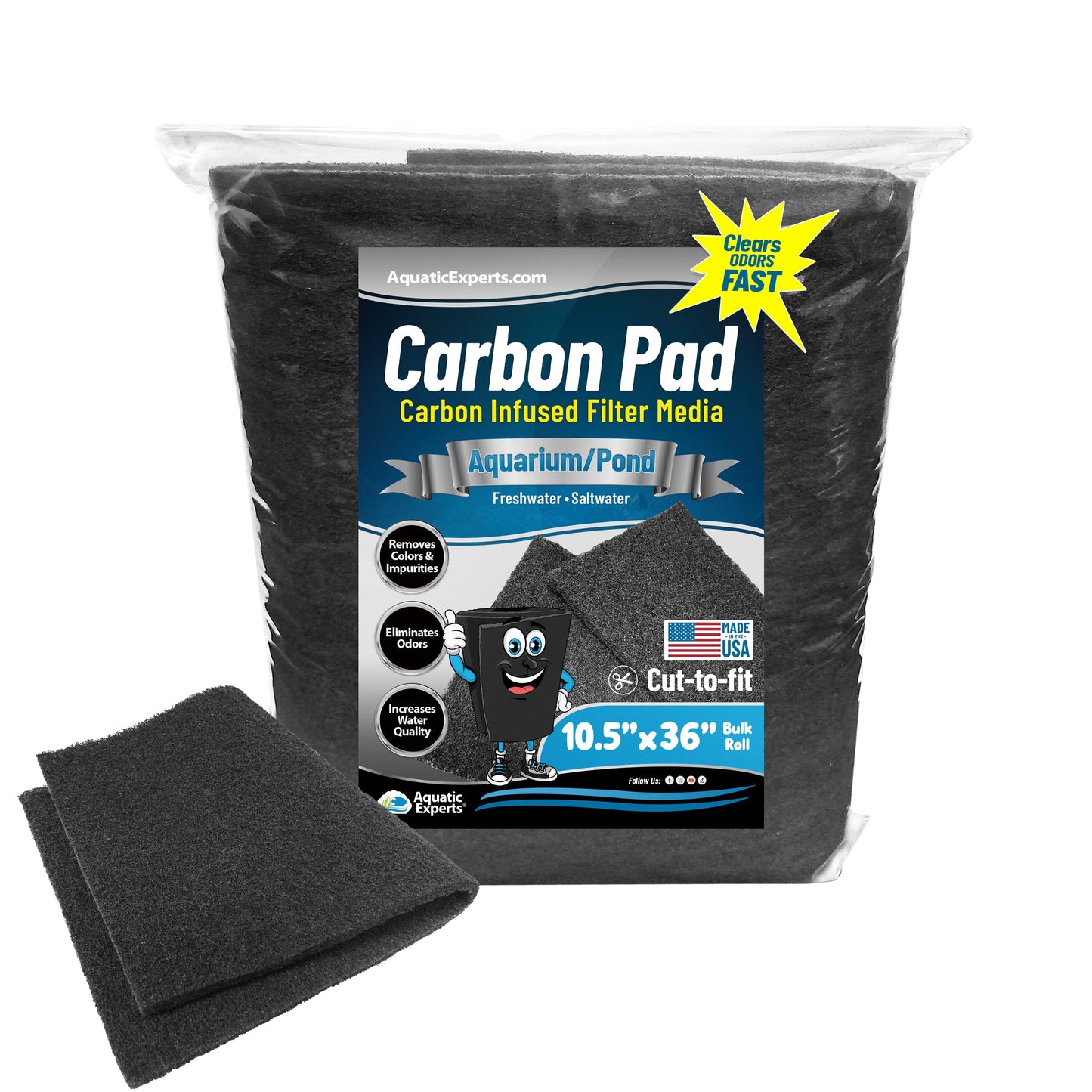 Activated Carbon Filter Pad – Premium 3/8"–1/2" Thick Media | Aquatic Experts