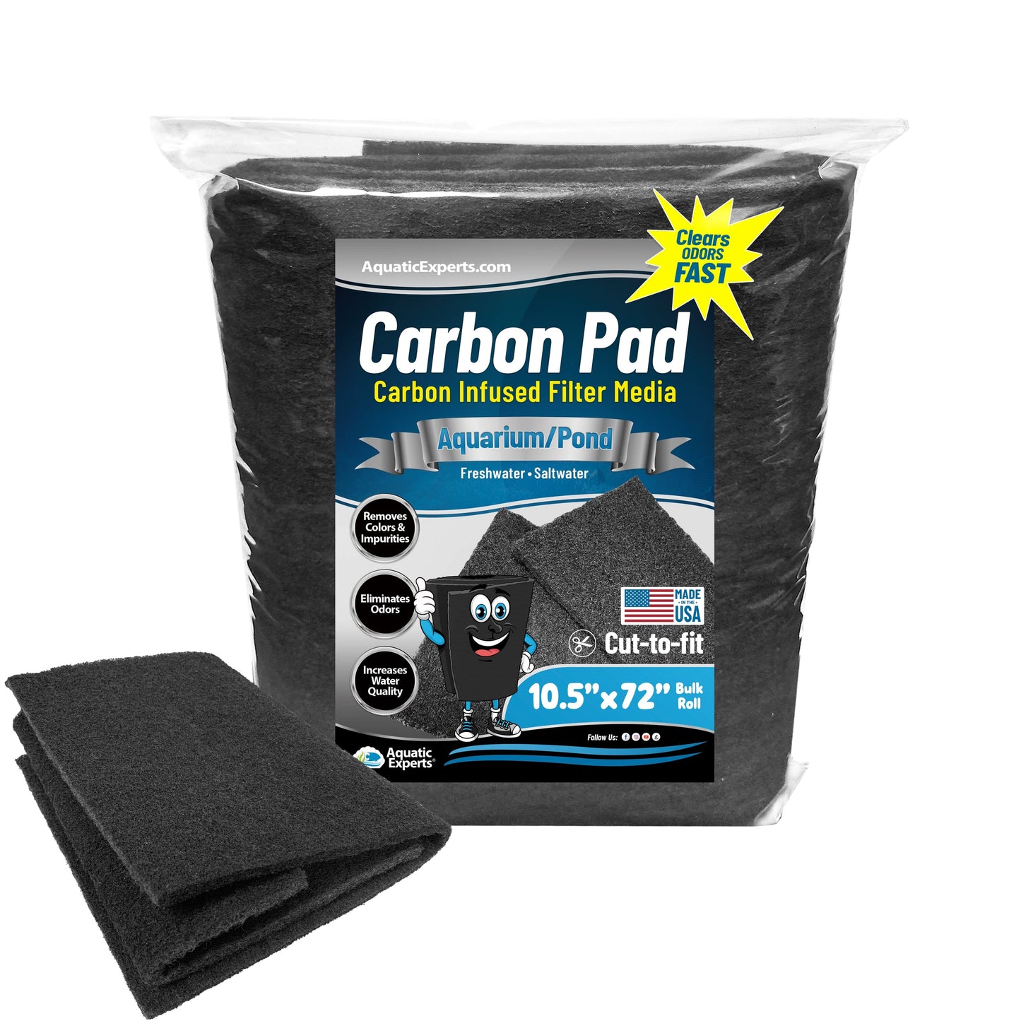 Activated Carbon Filter Pad – Premium 3/8"–1/2" Thick Media | Aquatic Experts