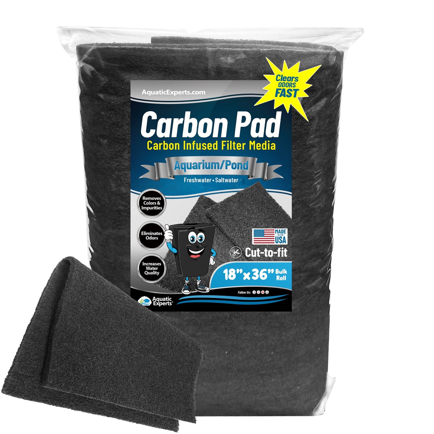 Activated Carbon Filter Pad – Premium 3/8"–1/2" Thick Media | Aquatic Experts