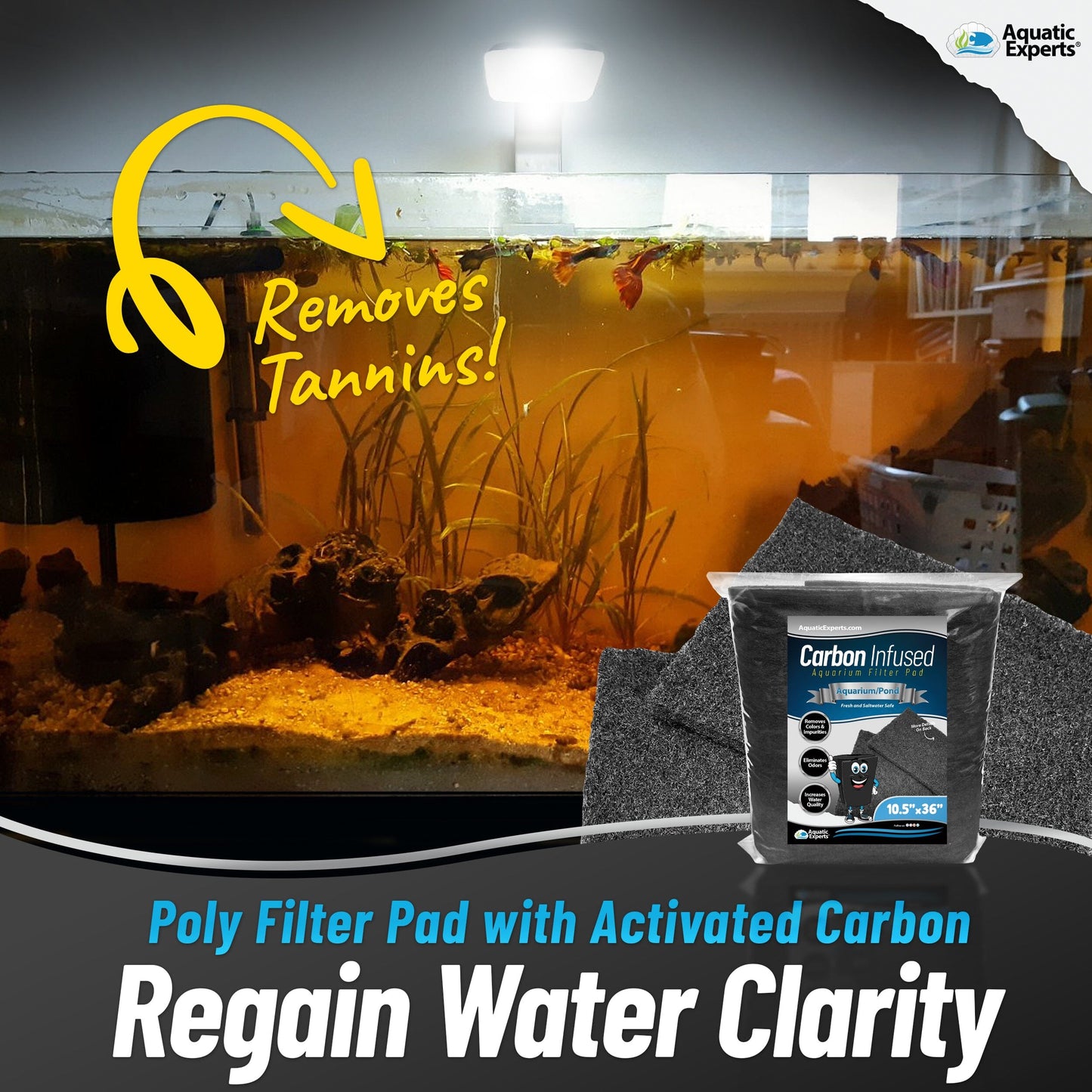 Activated Carbon Filter Pad – Premium 3/8"–1/2" Thick Media | Aquatic Experts