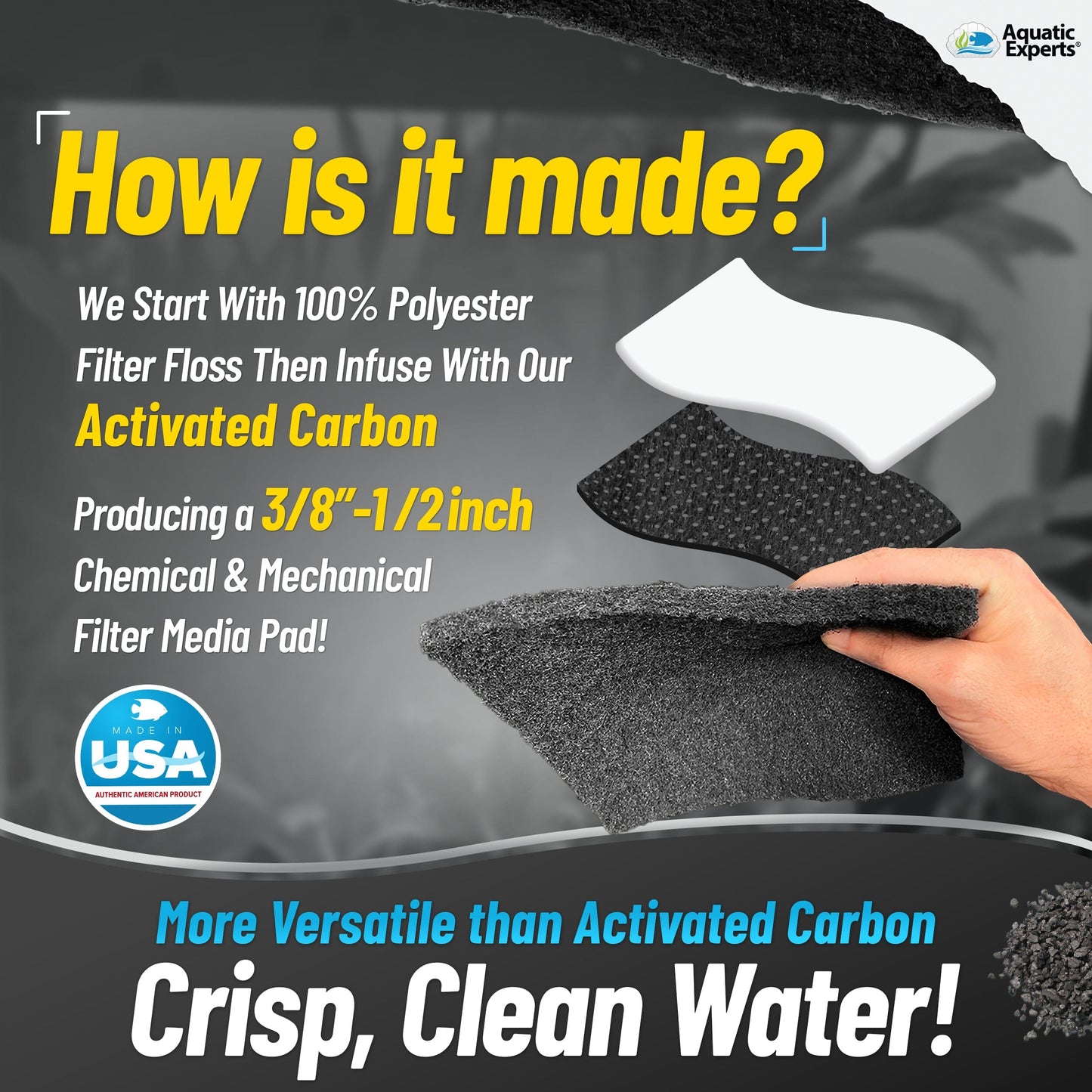 Activated Carbon Filter Pad – Premium 3/8"–1/2" Thick Media | Aquatic Experts