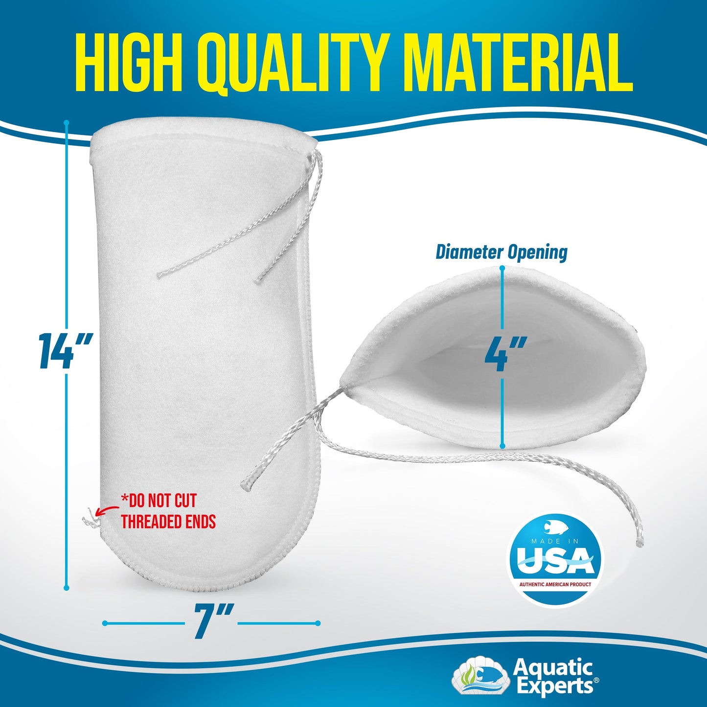 Aquarium Filter Sock – 200 Micron Drawstring for Saltwater & Reef | Aquatic Experts