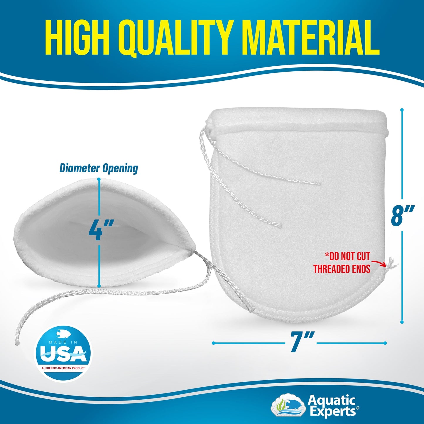 Aquarium Filter Sock – 200 Micron Drawstring for Saltwater & Reef | Aquatic Experts