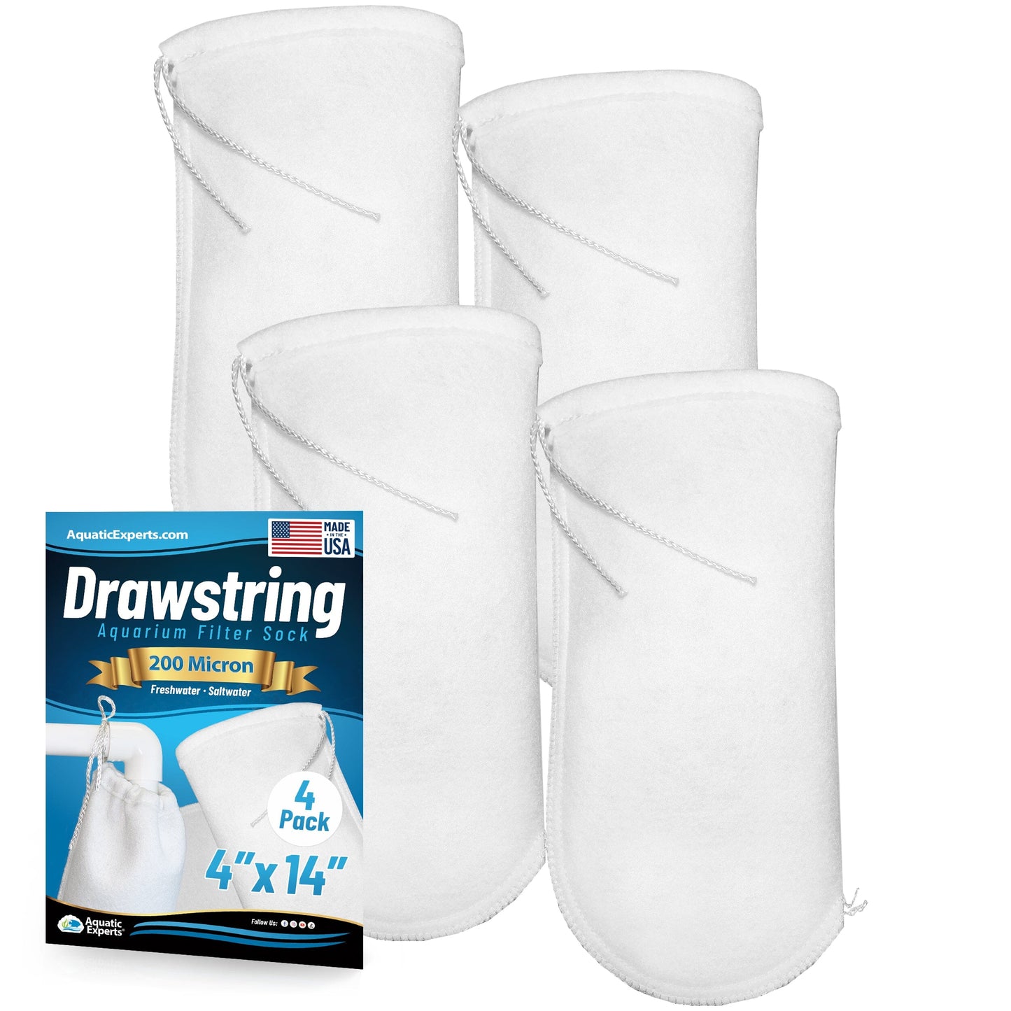 Aquarium Filter Sock – 200 Micron Drawstring for Saltwater & Reef | Aquatic Experts