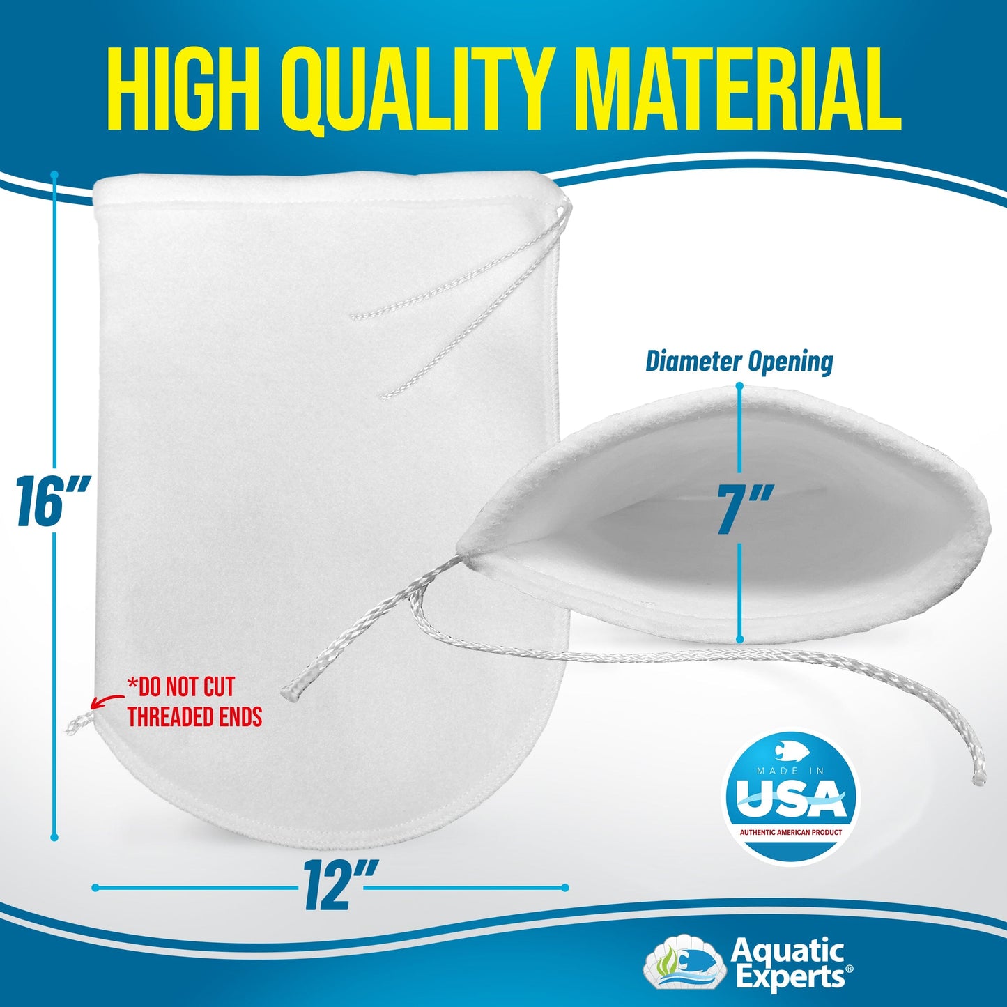 Aquarium Filter Sock – 200 Micron Drawstring for Saltwater & Reef | Aquatic Experts
