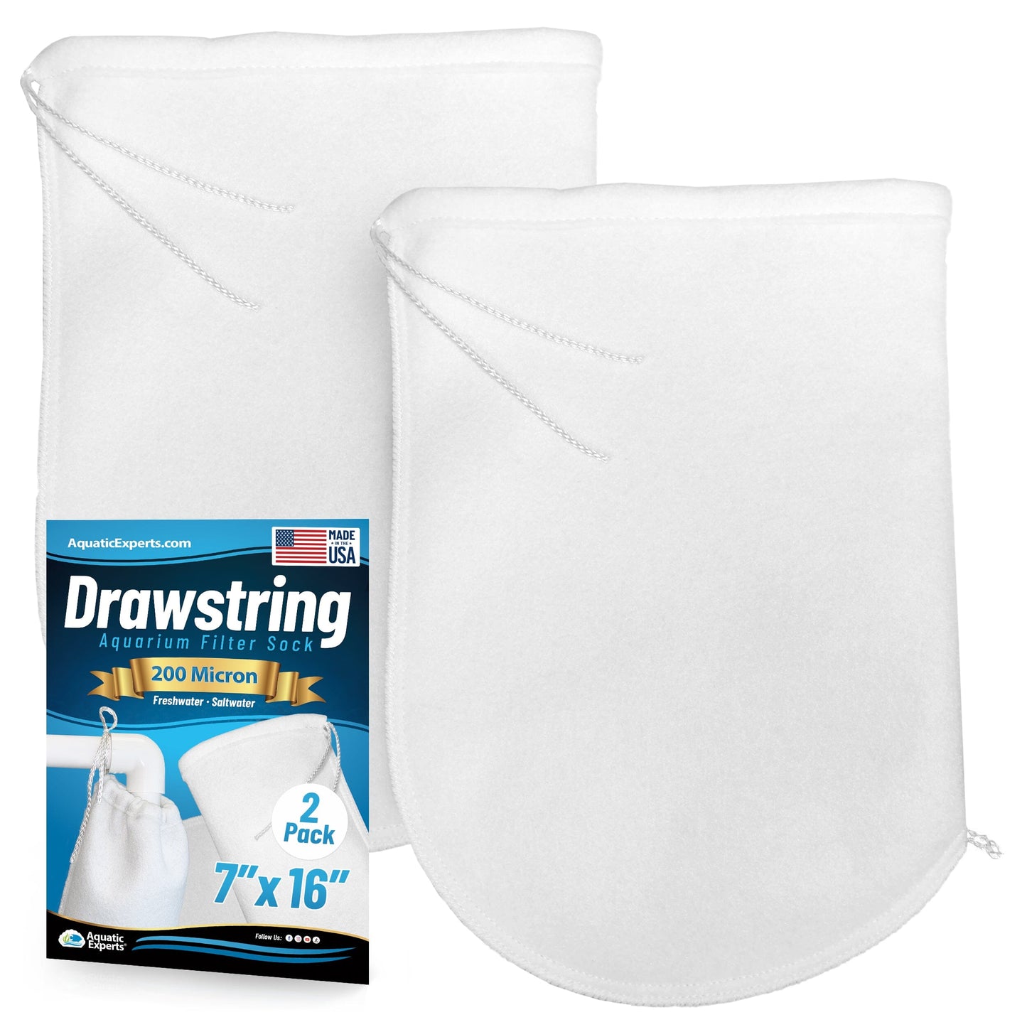 Aquarium Filter Sock – 200 Micron Drawstring for Saltwater & Reef | Aquatic Experts