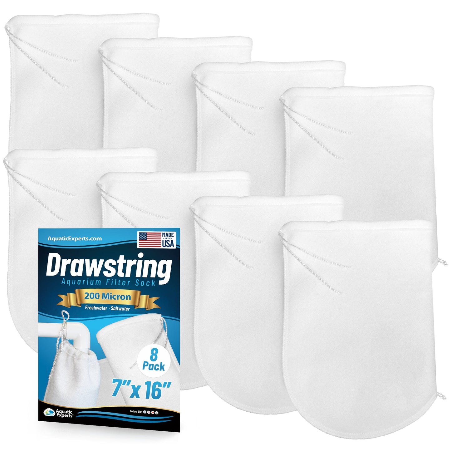 Aquarium Filter Sock – 200 Micron Drawstring for Saltwater & Reef | Aquatic Experts