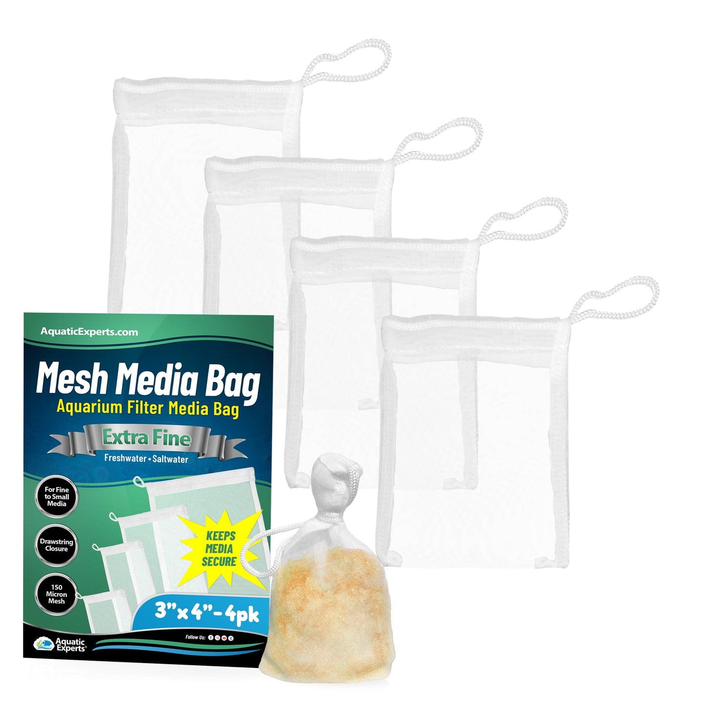 Aquarium Filter Bag – Extra Fine Mesh with Drawstring | Aquatic Experts