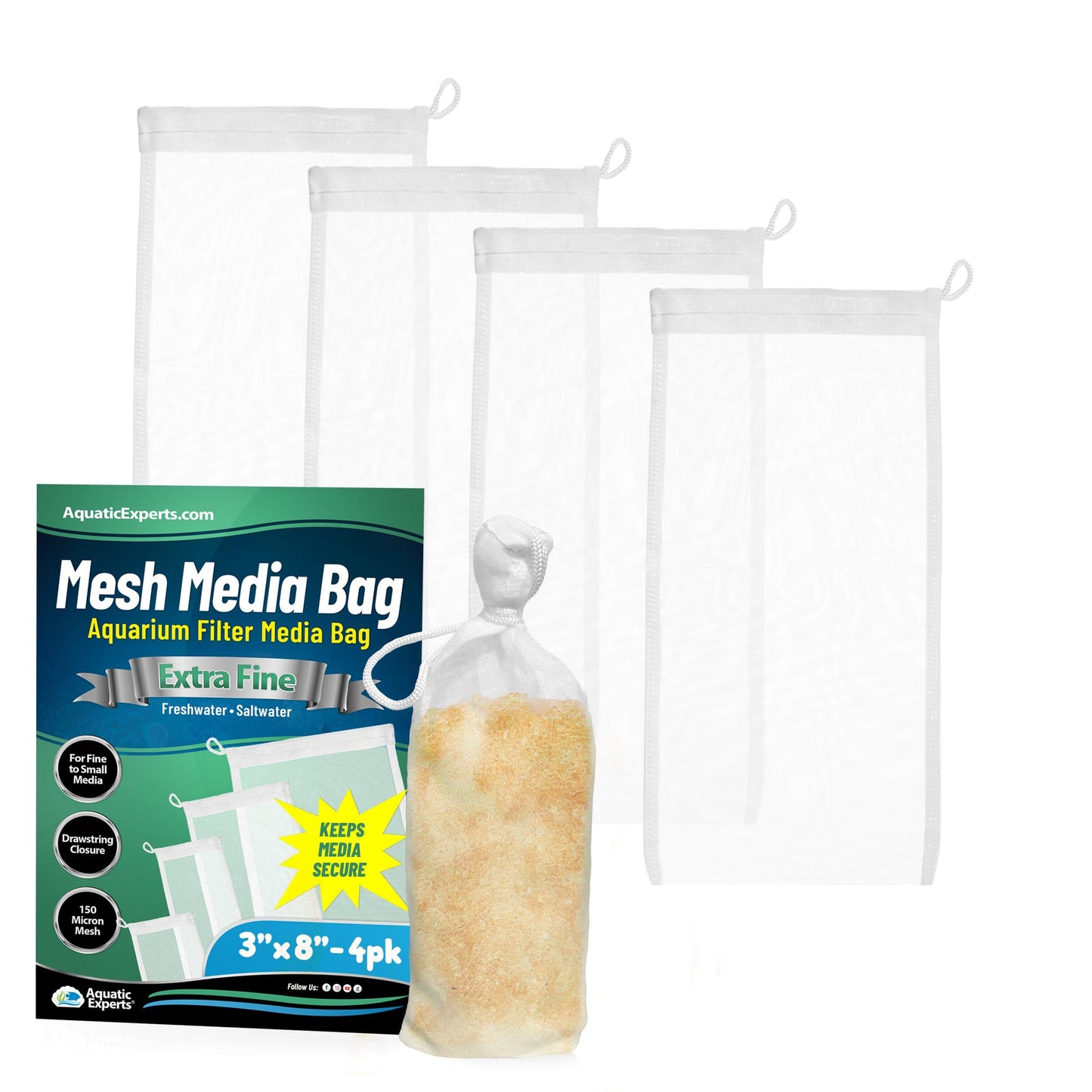 Aquarium Filter Bag – Extra Fine Mesh with Drawstring | Aquatic Experts