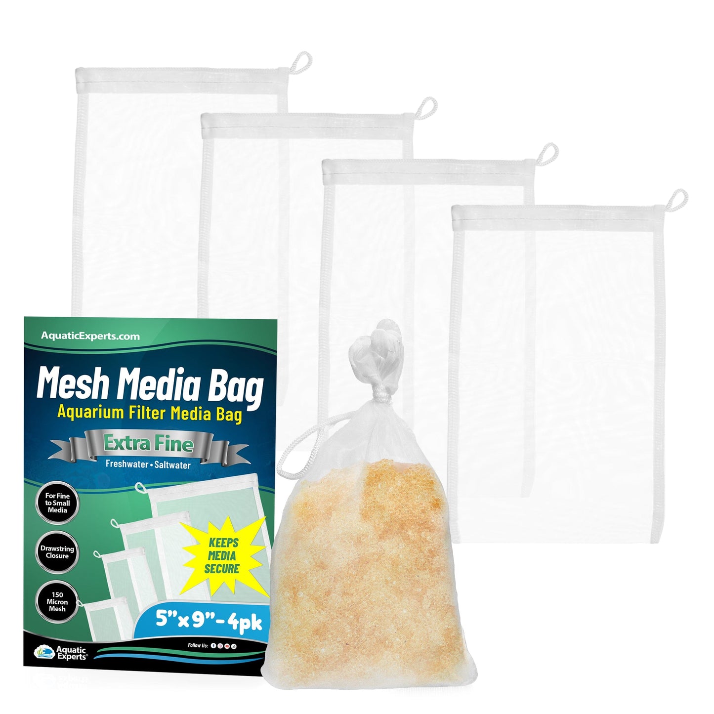 Aquarium Filter Bag – Extra Fine Mesh with Drawstring | Aquatic Experts