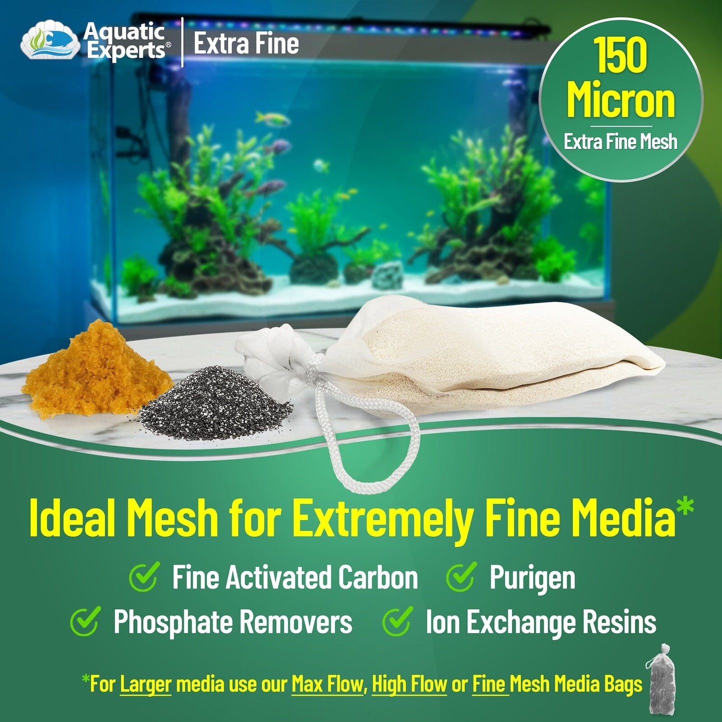 Aquarium Filter Bag – Extra Fine Mesh with Drawstring | Aquatic Experts