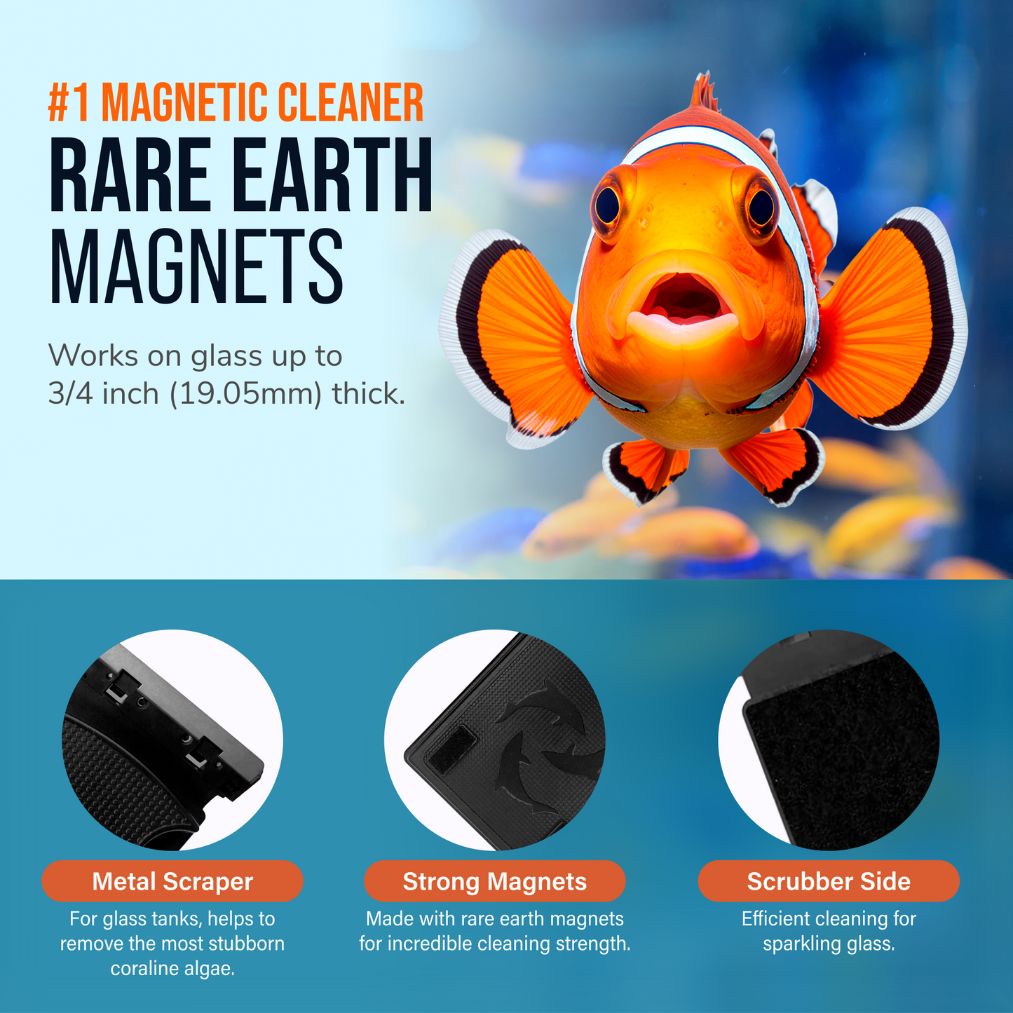 Flipper MAX FLOAT 2 in 1 Magnetic Aquarium Algae Cleaner