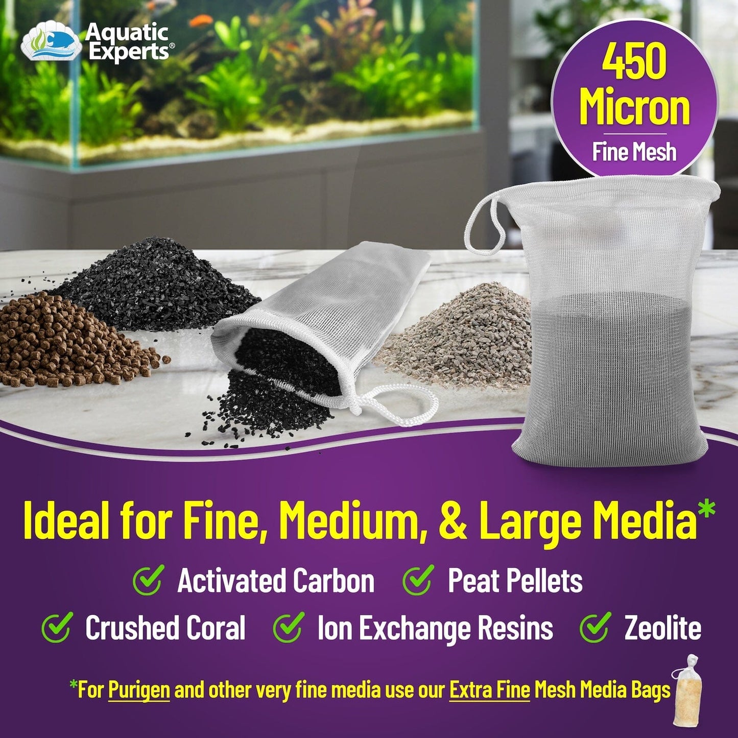 Aquarium Filter Bag – Fine Mesh with Drawstring | Aquatic Experts