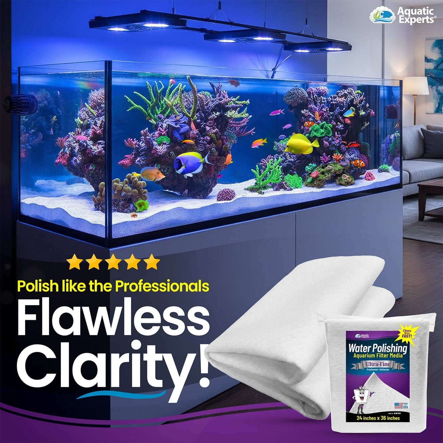 Aquarium Polishing Pad 24x36 Cut-to-Fit for Crystal Clear Water | Aquatic Experts