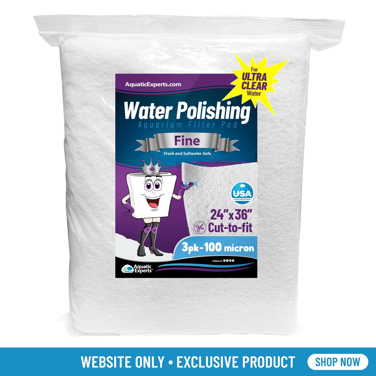Aquarium Polishing Pad 24x36 Cut-to-Fit for Crystal Clear Water | Aquatic Experts
