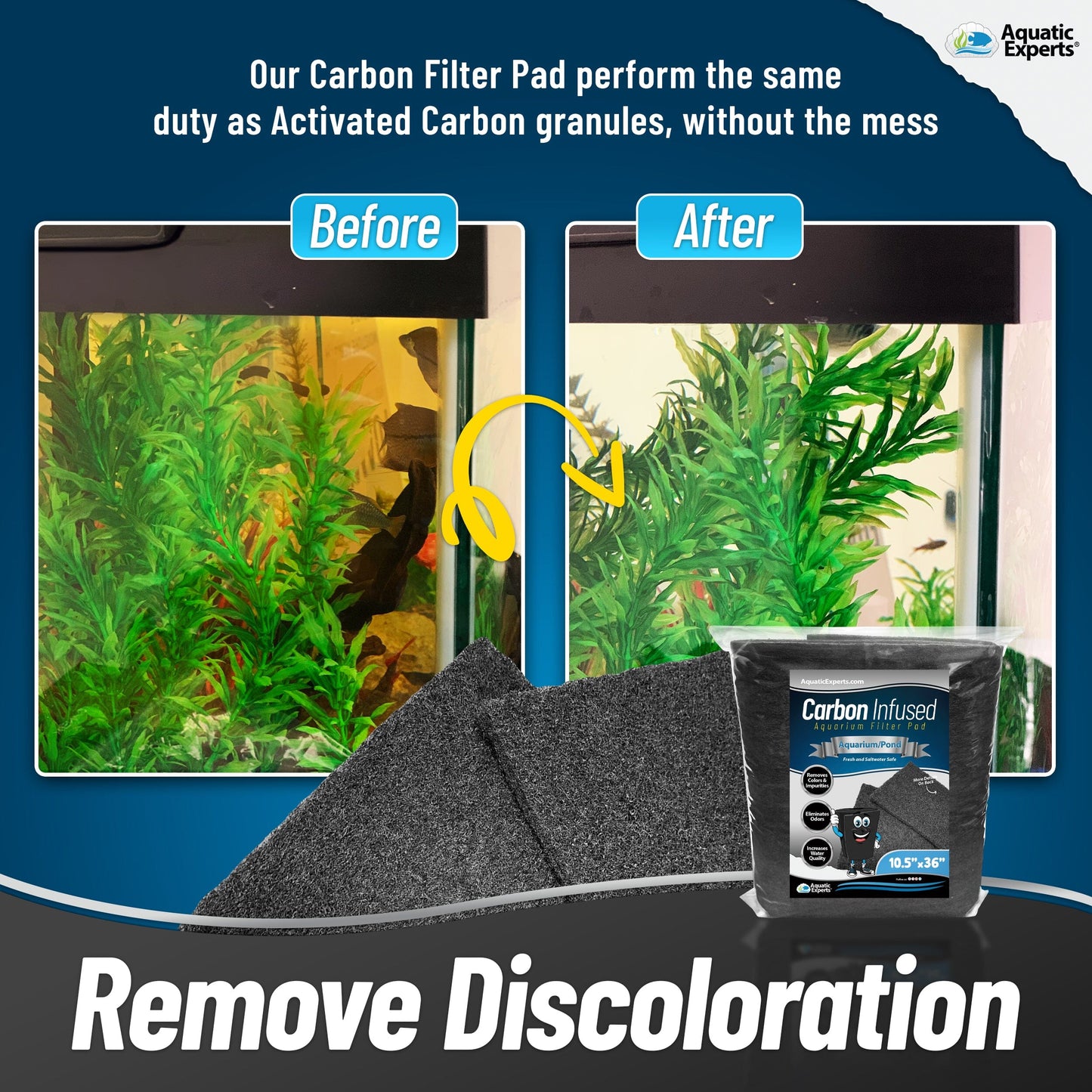 Aquarium Clarity Ultimate Bundle – Carbon & Filter Pads | Aquatic Experts