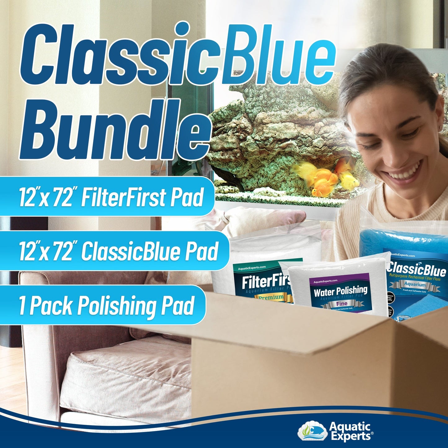 Aquarium Clarity Pro Bundle – Cloudy Water & Debris Removal with Filter Pads | Aquatic Experts